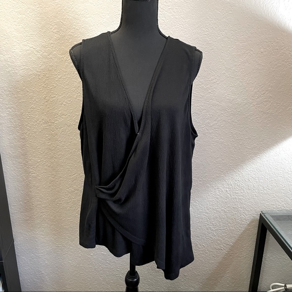 14th & Union Wrap Style Tank (Black, 3X) - Picture 1 of 8